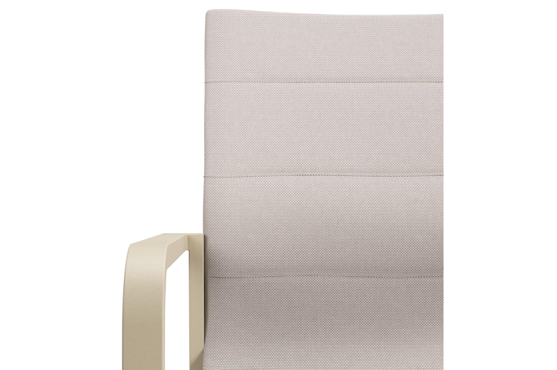 Como stapelbare tuinstoel in beige aluminium en beige dubbele luxe textilene