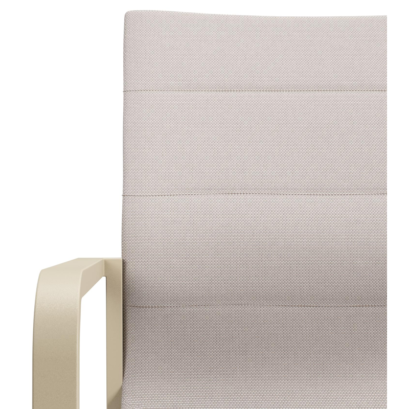 Como stapelbare tuinstoel in beige aluminium en beige dubbele luxe textilene