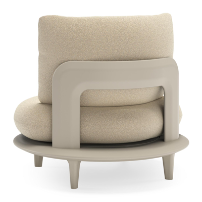 Bomero loungestoel in beige aluminium met soul papyrus all weather solica kussen