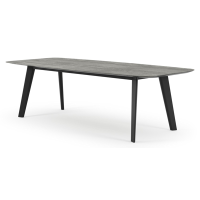 Lacrima tuintafel in zwart aluminium en volkeramiek aspen grey - L 255 x B 115 x H 74 cm