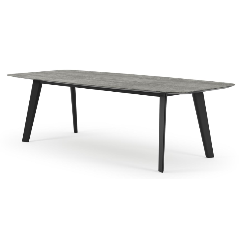 Lacrima tuintafel in zwart aluminium en volkeramiek aspen grey - L 255 x B 115 x H 74 cm
