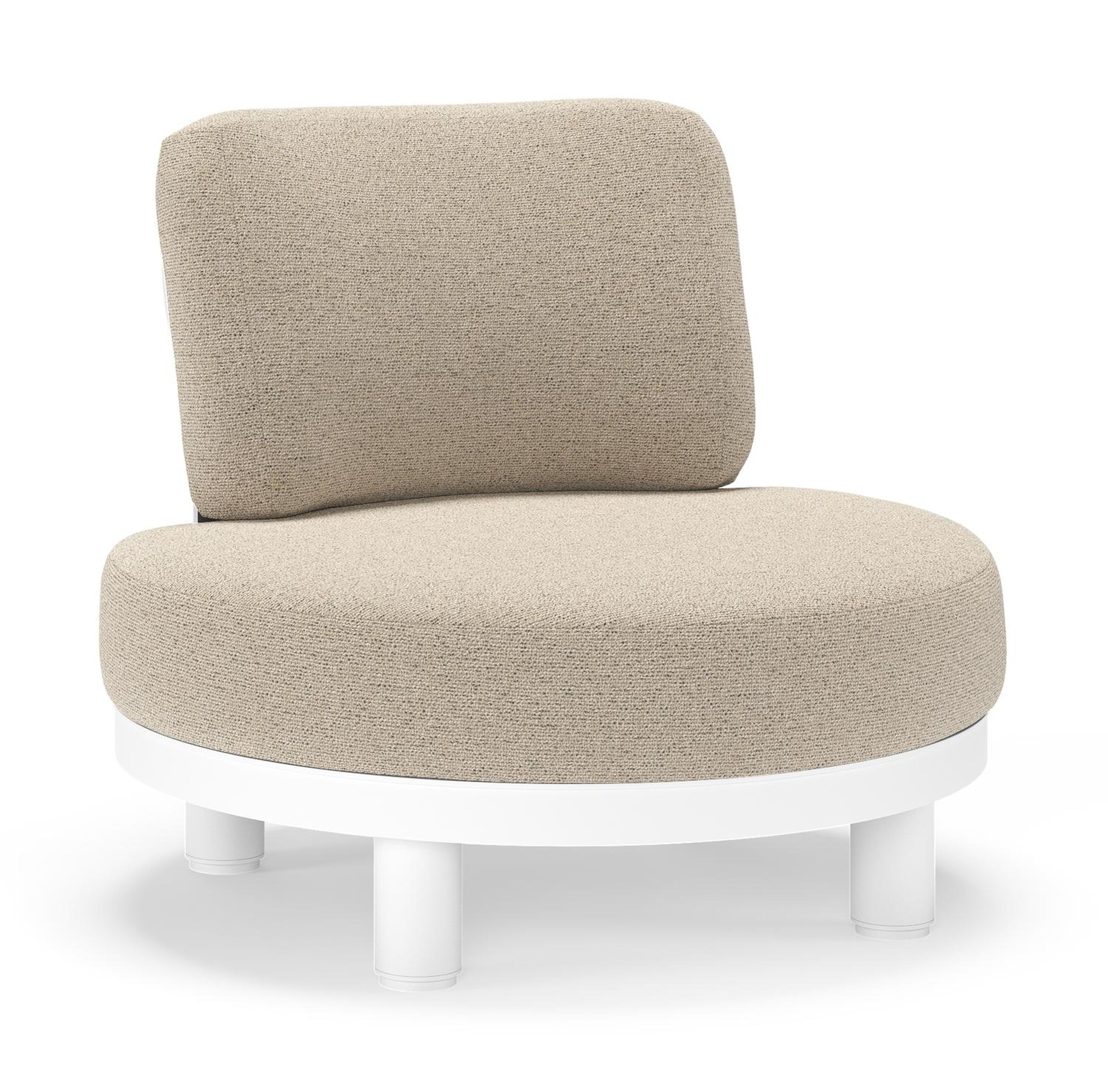 Donato loungestoel in wit aluminium met all weather cosytica Marbella Beige kussen