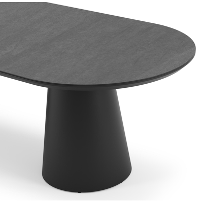 Donato tuintafel in zwart aluminium en volkeramiek basalt black - L 260 x B 100 x H 74 cm