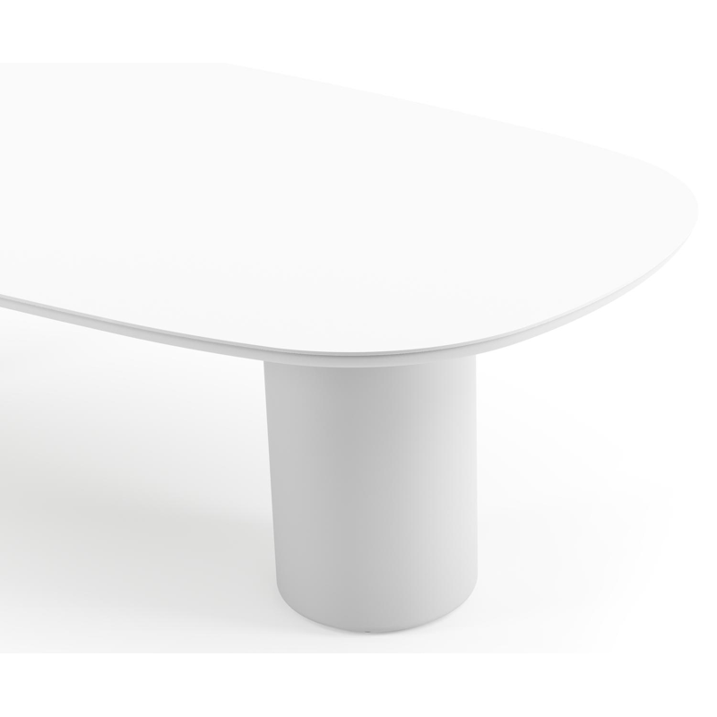 Amico tuintafel bombo in wit aluminium en volkeramiek Arctic White - L 270 x B 125 x H 73.5 cm