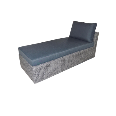 Amari lounge ligbed in grijs wicker met polyester kussens