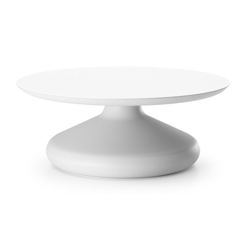 Bomero loungetafel rond in wit aluminium en volkeramiek Arctic White - Dia. 84 x H 32.2 cm