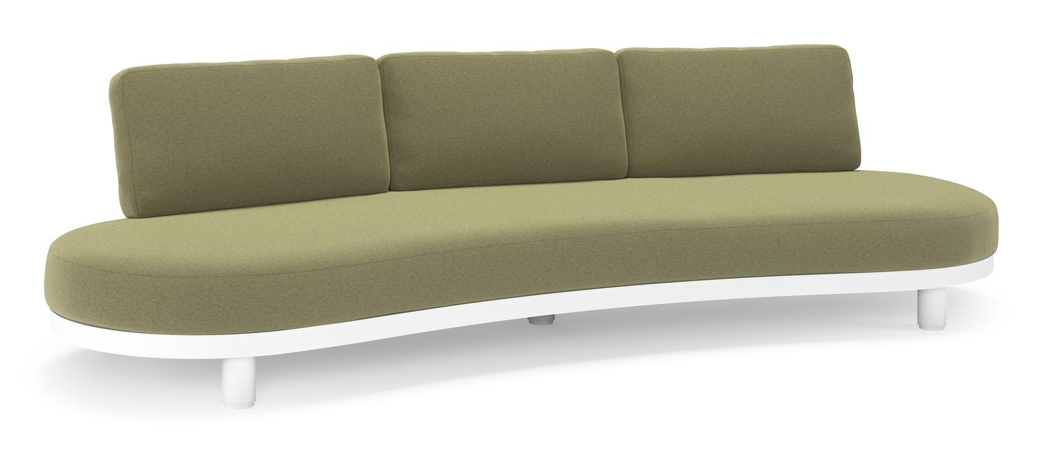 Donato loungebank in wit aluminium met all weather sunbrella® luxe Heritage Leaf kussen