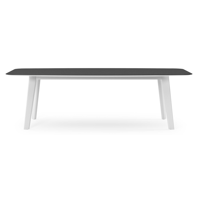 Lacrima tuintafel bootvorm in wit aluminium en volkeramiek Nero Black - L 255 x B 115 x H 73 cm