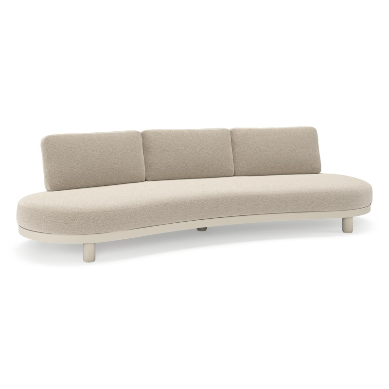Donato loungebank in beige aluminium met all weather cosytica Catania Sand kussen