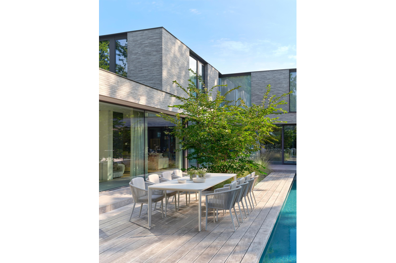 Urbino tuintafel in wit aluminium en volkeramiek shilin - L 290 x B 110 x H 75 cm