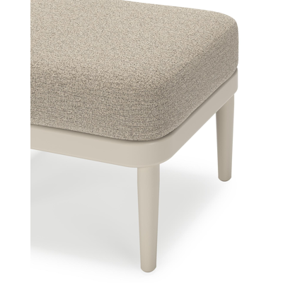Orso poef in beige aluminium met Catania Beige all weather cosytica kussen