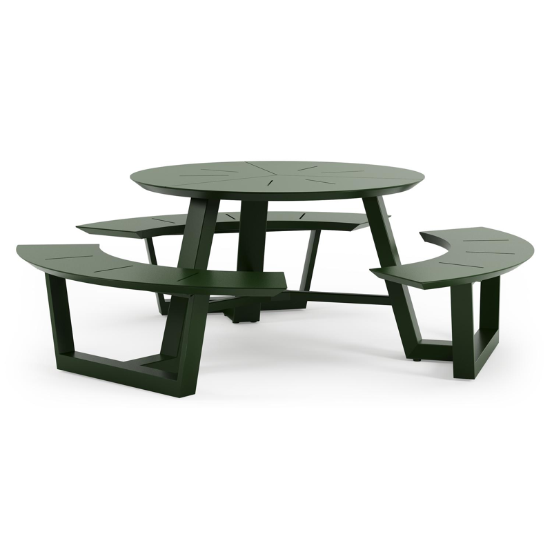 Rondino picknicktafel in groen aluminium - Dia. 207 cm