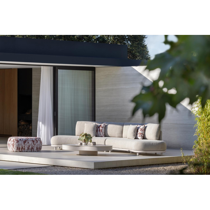 Lomano loungetafel cloud in beige aluminium en volkeramiek Colorado Dunes - L 131 x B 108 x H 25 cm