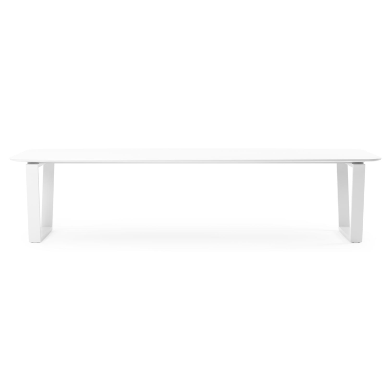 Pagino tuintafel in wit aluminium en volkeramiek arctic white - L 315 x B 115 x H 74 cm
