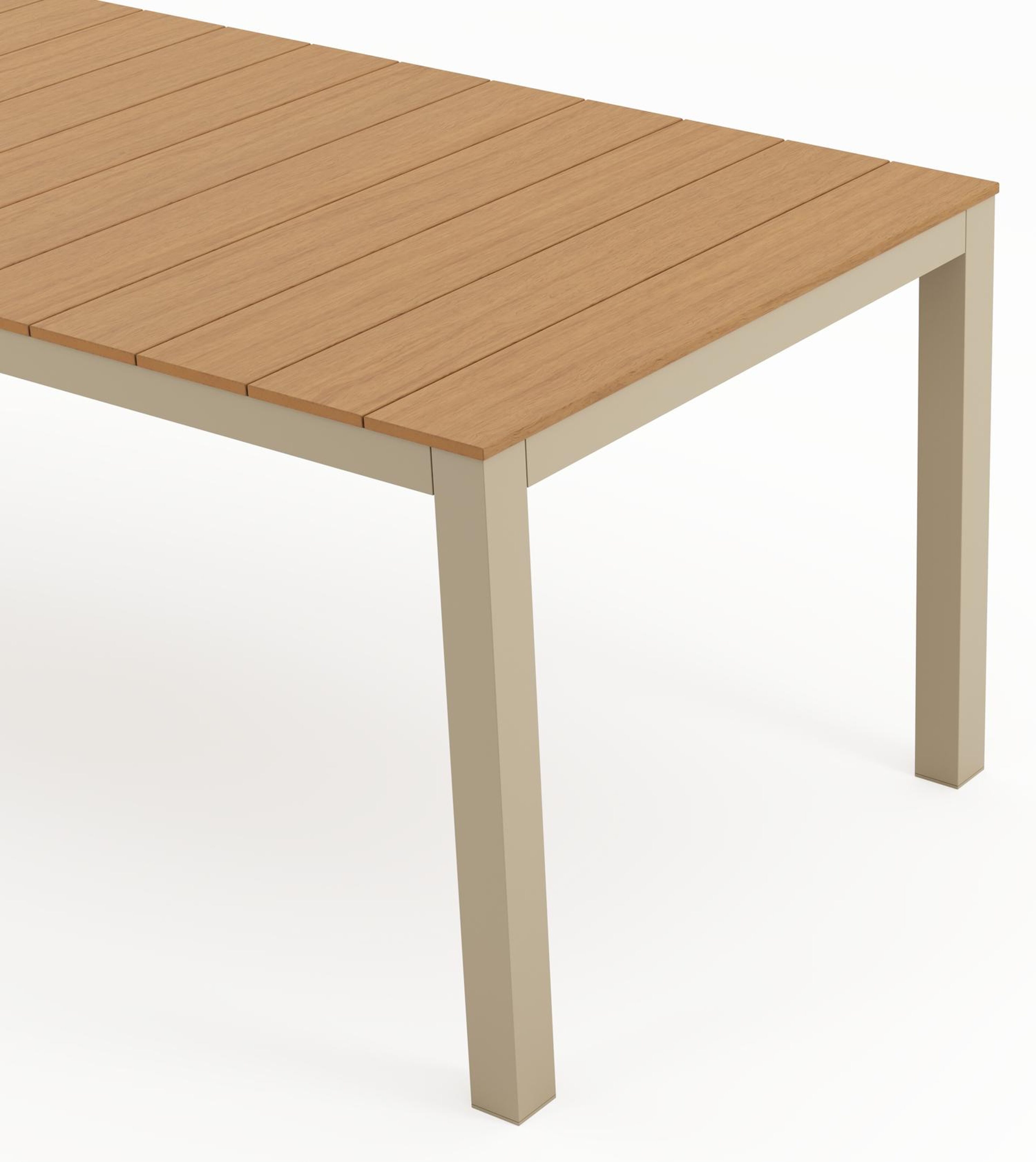 Toma tuinset in beige aluminium en polywood met 6 Paco tuinstoelen