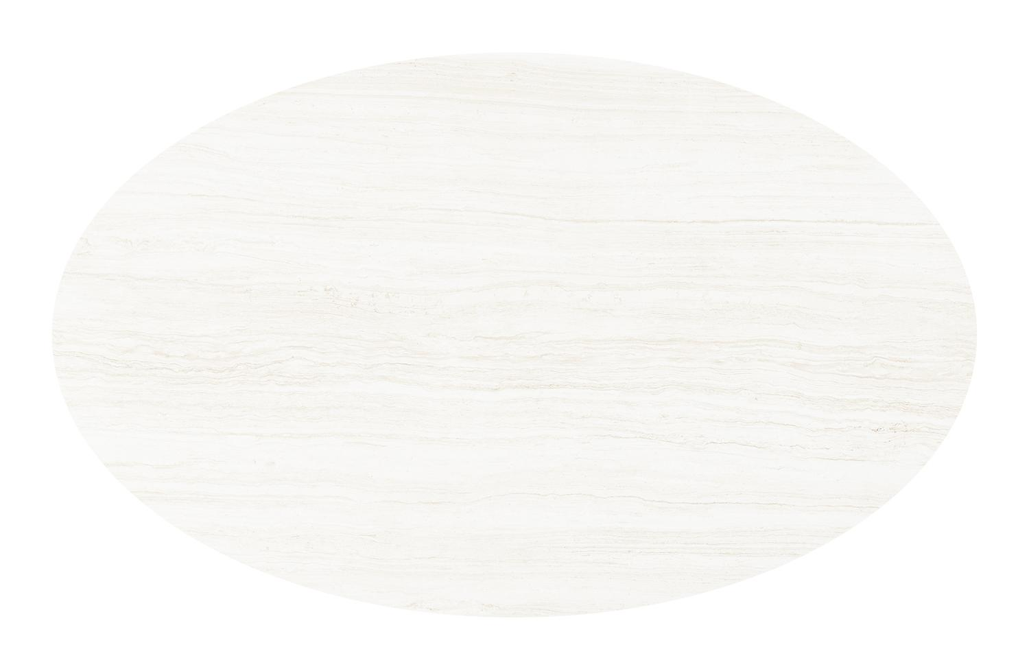 Table de jardin Fano ovale en aluminium beige et céramique pleine Calista Lg. 180 x Lrg. 110 x Haut. 75 cm