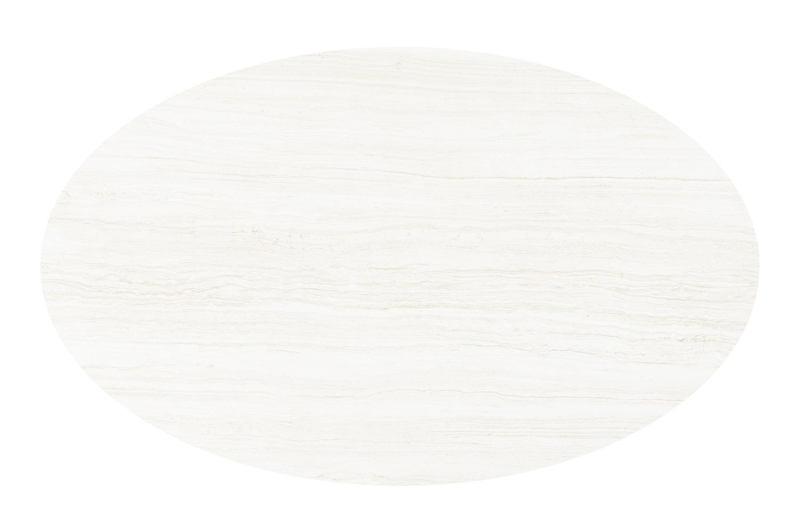 Table de jardin Fano ovale en aluminium beige et céramique pleine Calista Lg. 180 x Lrg. 110 x Haut. 75 cm