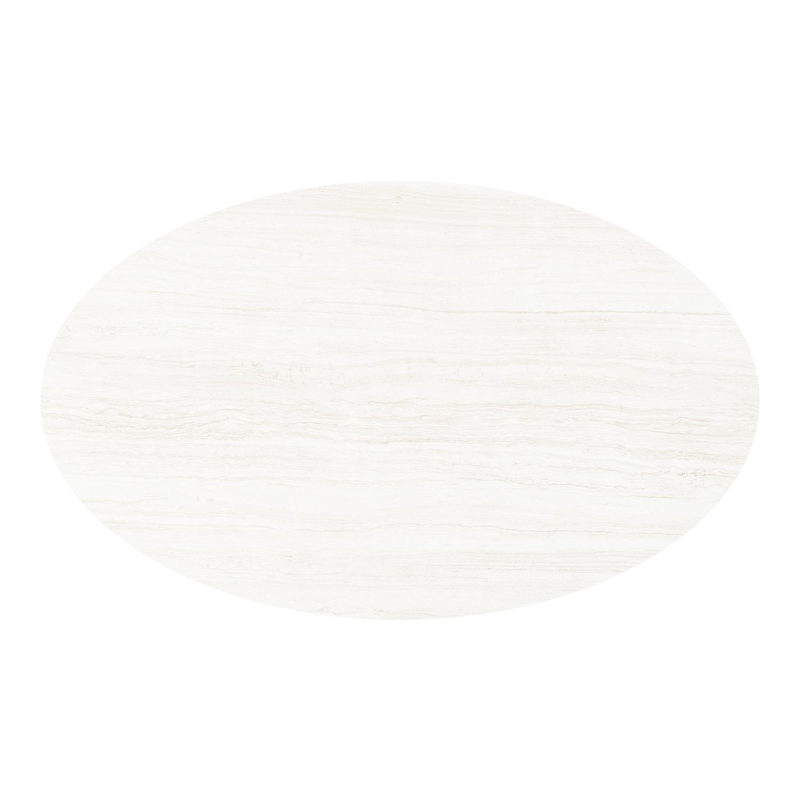 Table de jardin Fano ovale en aluminium beige et céramique pleine Calista Lg. 180 x Lrg. 110 x Haut. 75 cm