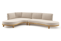 Chaise longue droite + 2 places organique