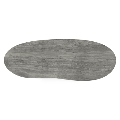 Organo tuintafel organisch in zwart aluminium en volkeramiek aspen grey - L 320 x B 120 x H 74 cm