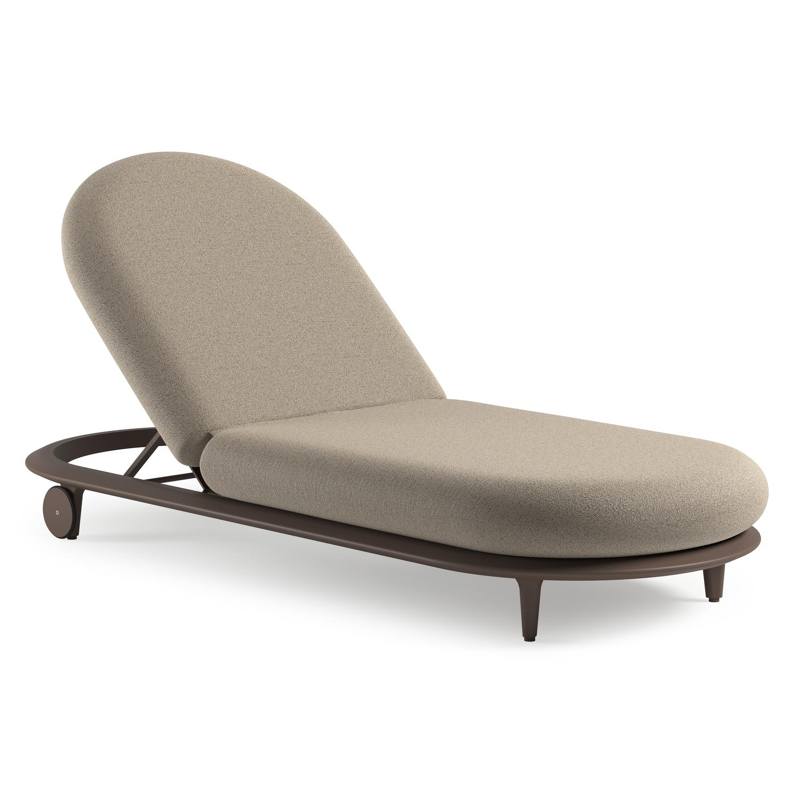 Bomero verstelbaar ligbed in taupe aluminium met marbella beige all weather cosytica