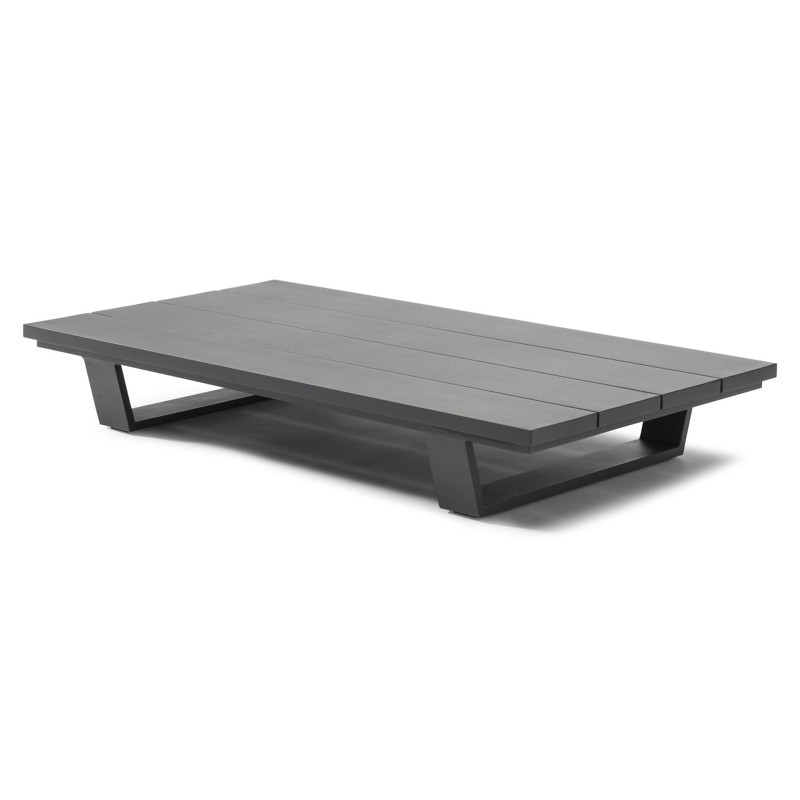 Pagino loungeset in zwart aluminium met chartres sooty Sunbrella luxe kussens