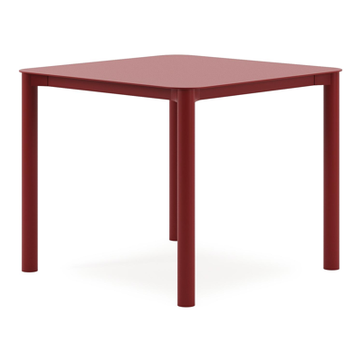 Orso tuintafel afgerond vierkant in rood aluminium - L 90 x B 90 x H 75 cm