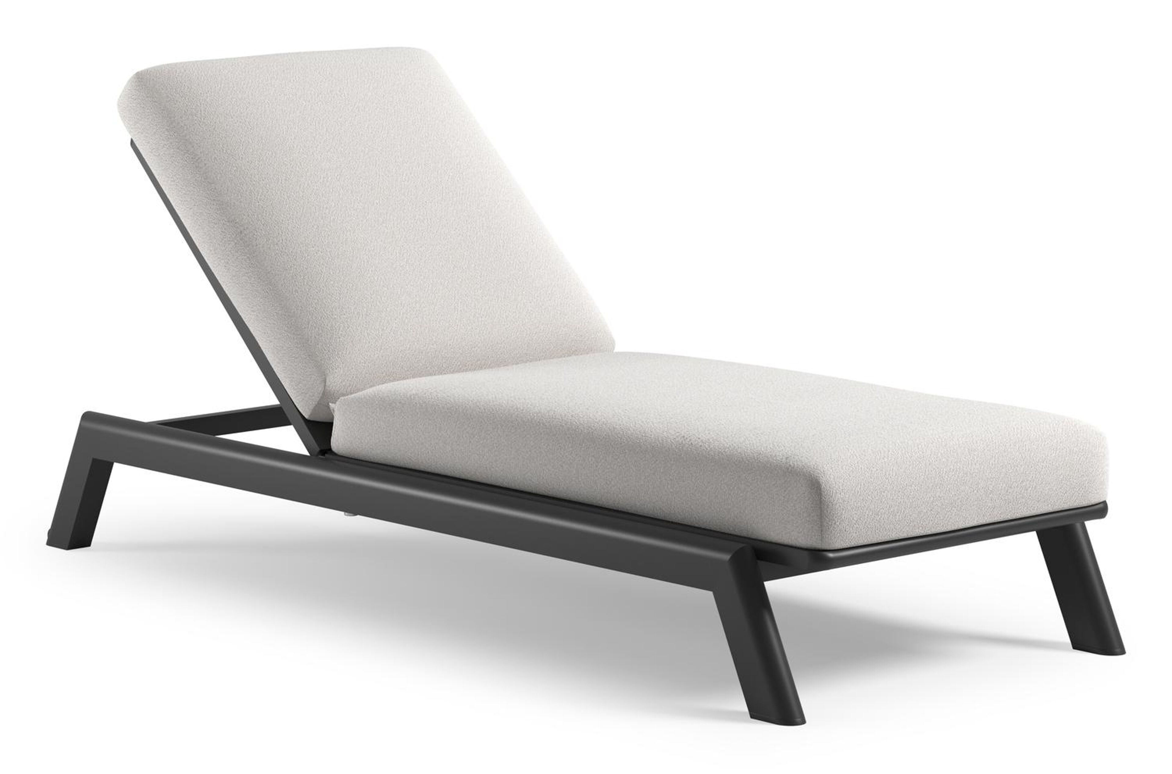 Cirello verstelbaar ligbed met pompsysteem in zwart aluminium met soul optik all weather Solica kussen