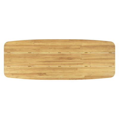 Orso tuintafel bootvorm in wit aluminium en teak - L 315 x B 115 x H 75 cm