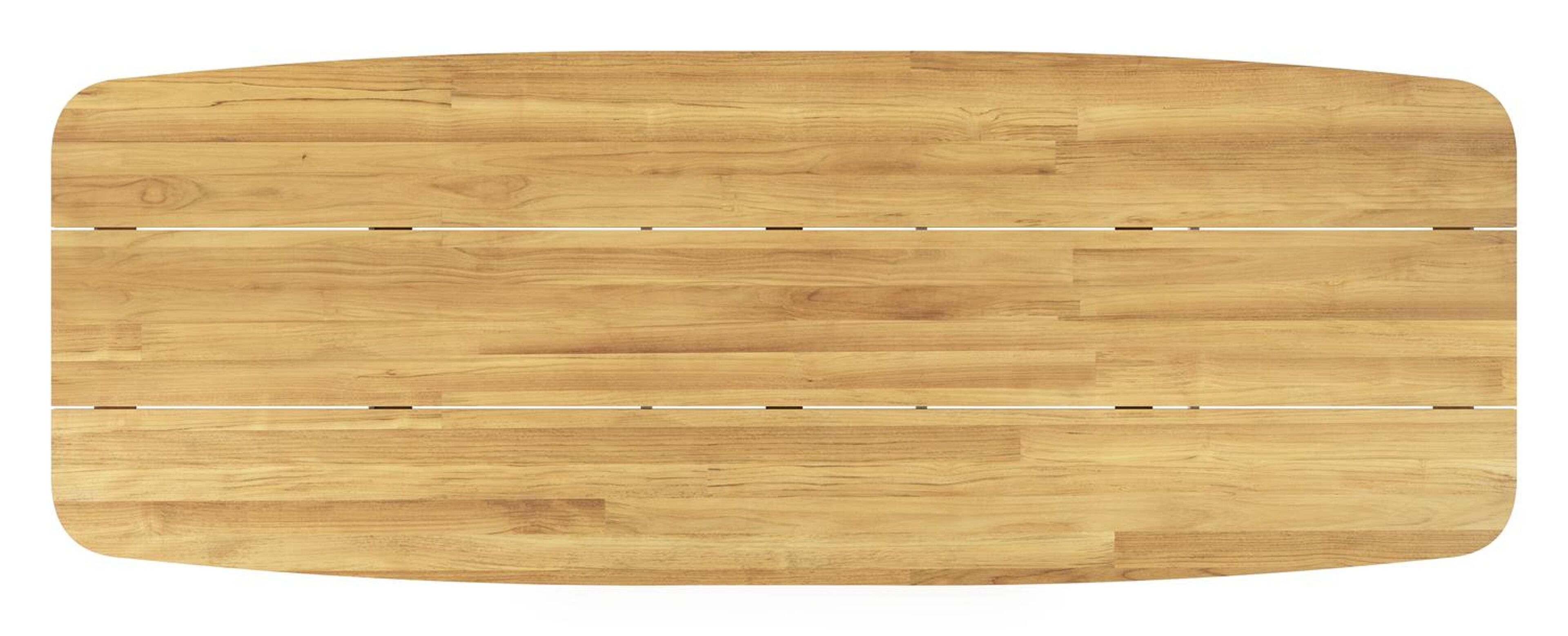 Orso tuintafel bootvorm in wit aluminium en teak - L 315 x B 115 x H 75 cm