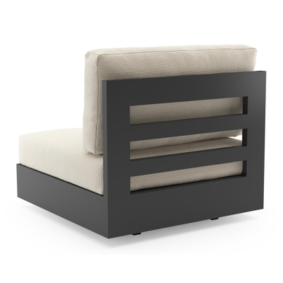 Como loungestoel in zwart aluminium met althea off white all weather cosytica kussen