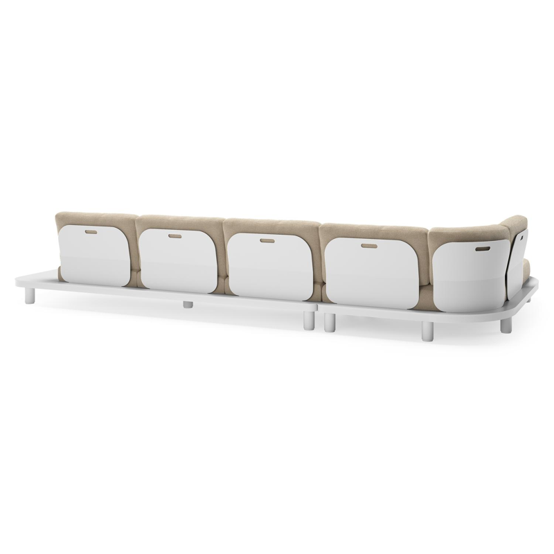 Donato loungehoek in wit aluminium met all weather cosytica Althea Chalk kussen
