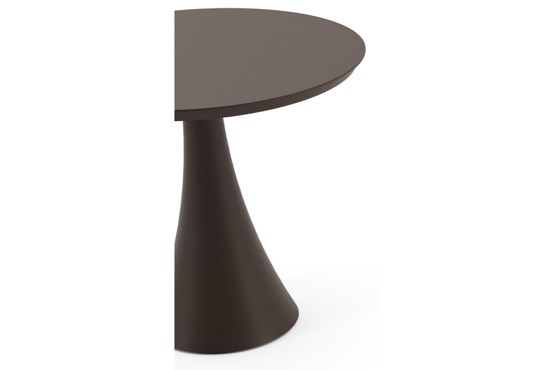 Fano tuintafel vierkant in donkerbruin aluminium - Dia. 85 x H 74 cm