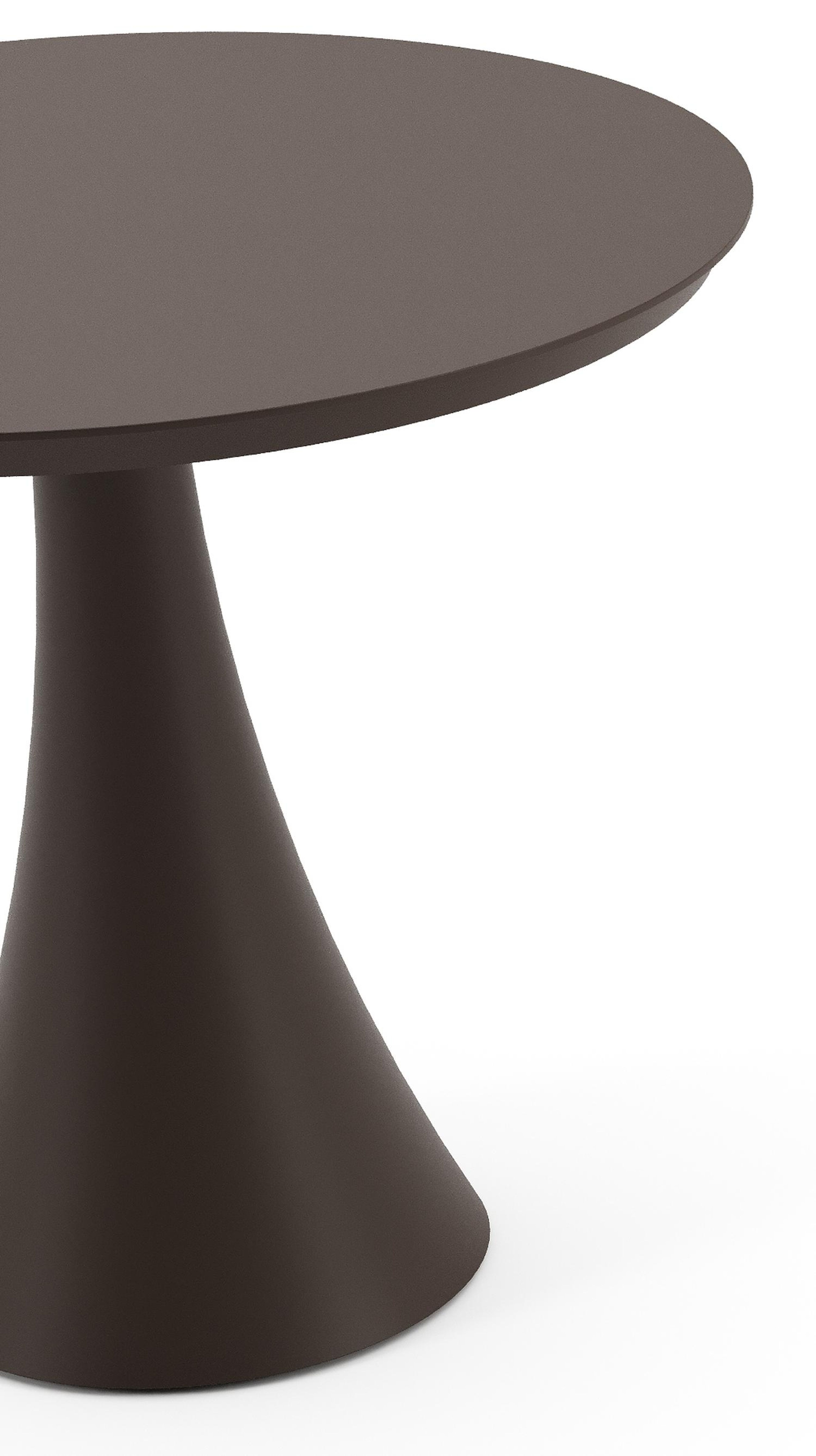 Fano tuintafel vierkant in donkerbruin aluminium - Dia. 85 x H 74 cm