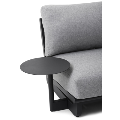 Dovano loungezetel tussenstuk in zwart aluminium met grijs weather+ softtouch kussen