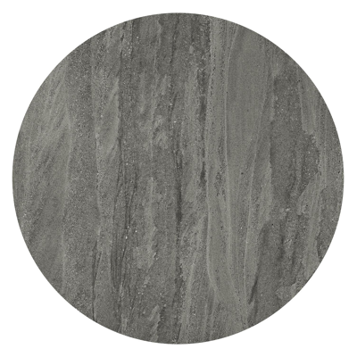 Amico loungetafel rond in zwart aluminium en volkeramiek Aspen Grey - Dia. 110 x H 28 cm