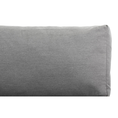 Salon de jardin d'angle Puglia en aluminium noir et teck avec coussin en gris all weather sunbrella® premium