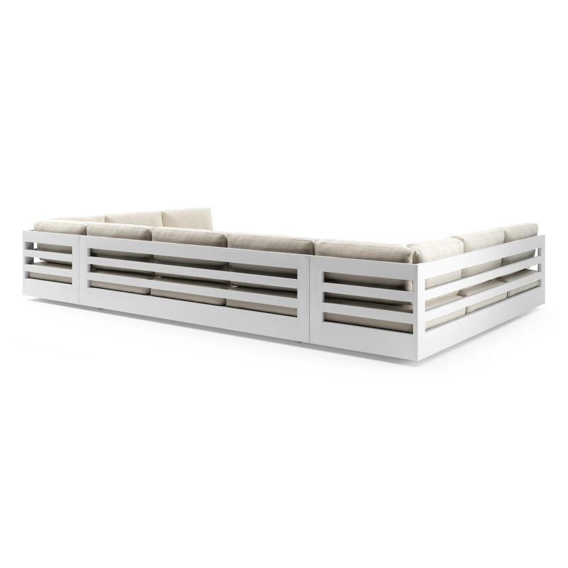 Como loungebank in wit aluminium met althea off white all weather cosytica kussen