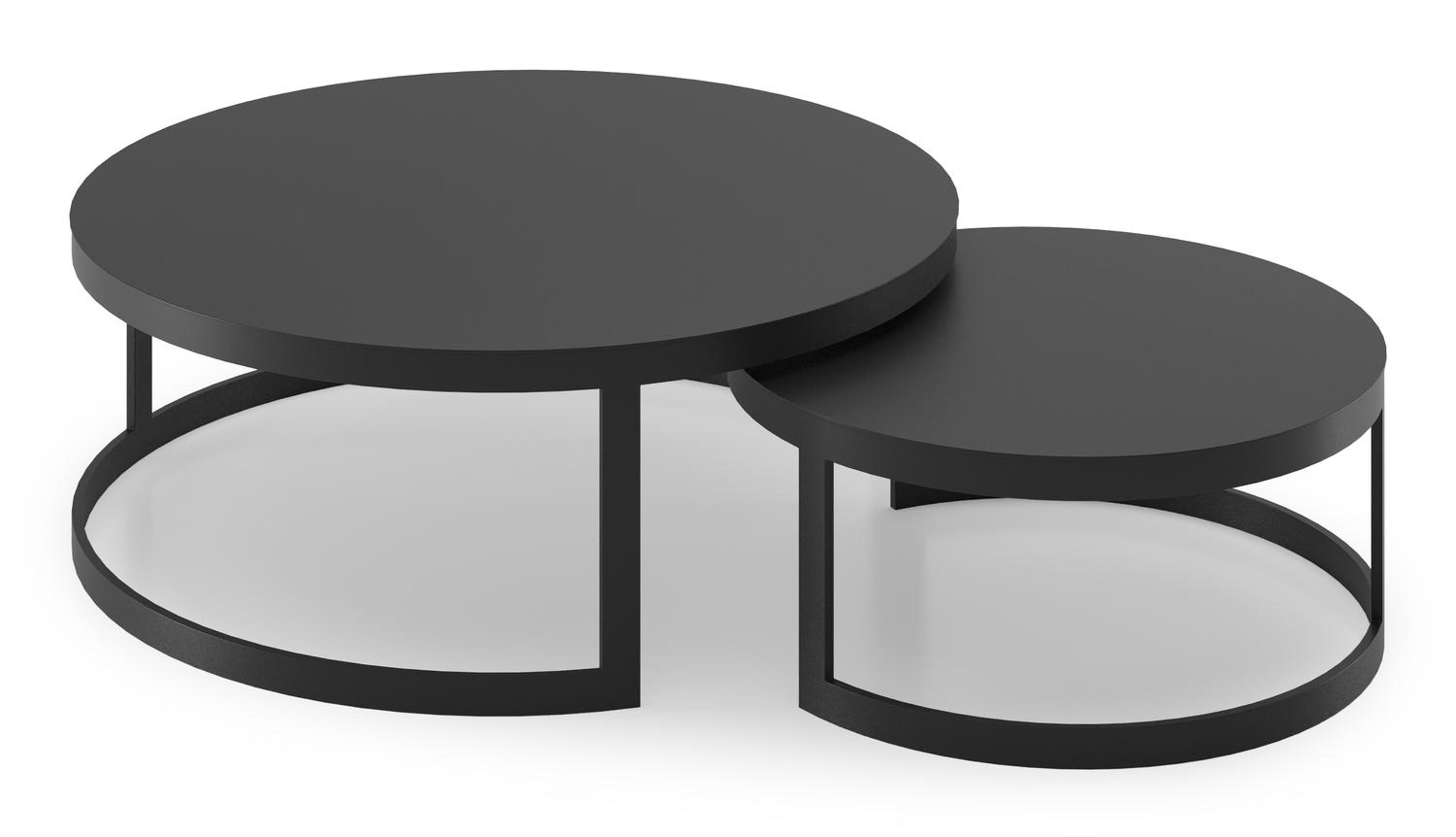Enna loungetafels in zwart aluminium - Tafe - Dia. 100 x H 37 cm