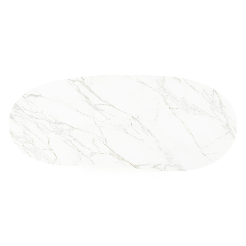 Organo tuintafel organisch in beige aluminium en volkeramiek Calacatta - L 280 x B 120 x H 74 cm