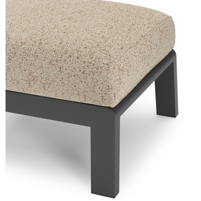 Cosenzo poef in zwart aluminium met bora jungle all weather cosytica kussen