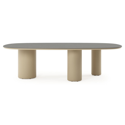 Amico tuintafel bombo xl in beige aluminium en volkeramiek Calatorao - L 270 x B 148 x H 73.5 cm