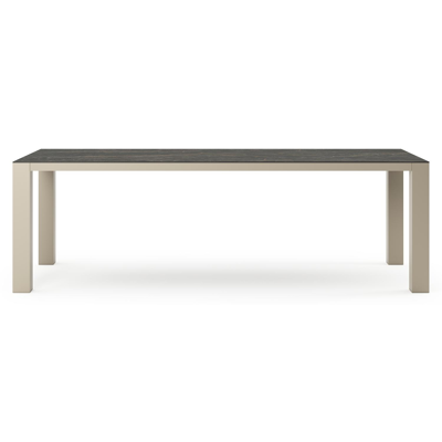 Nano tuintafel rechthoekig in beige aluminium en volkeramiek Black Obsession - L 240 x B 100 x H 75 cm