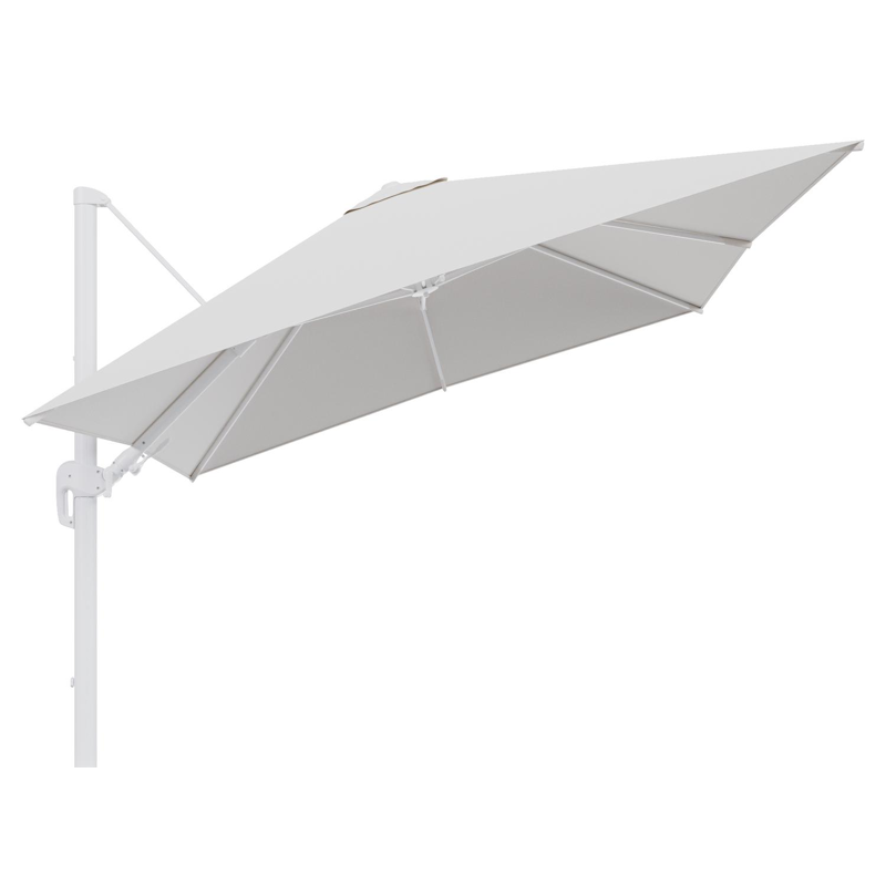Rufina zweefparasol tiltfunctie in wit aluminium en parasoldoek in All Weather Solica Soul Optik  - L1 300 x L2 300 cm (zonder voet) (zonder voet)