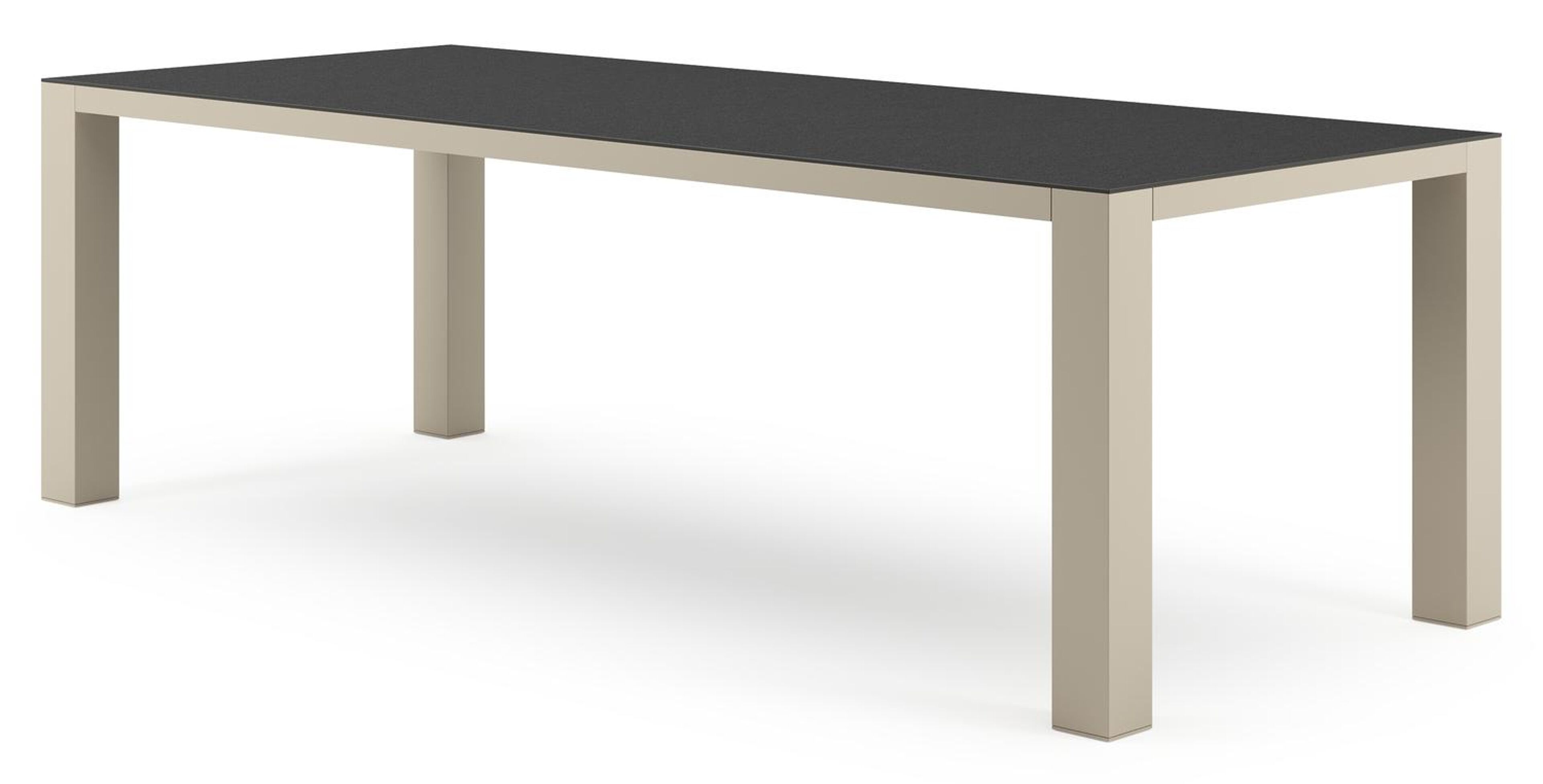 Nano tuintafel rechthoekig in beige aluminium en volkeramiek Nero Black - L 240 x B 100 x H 75 cm