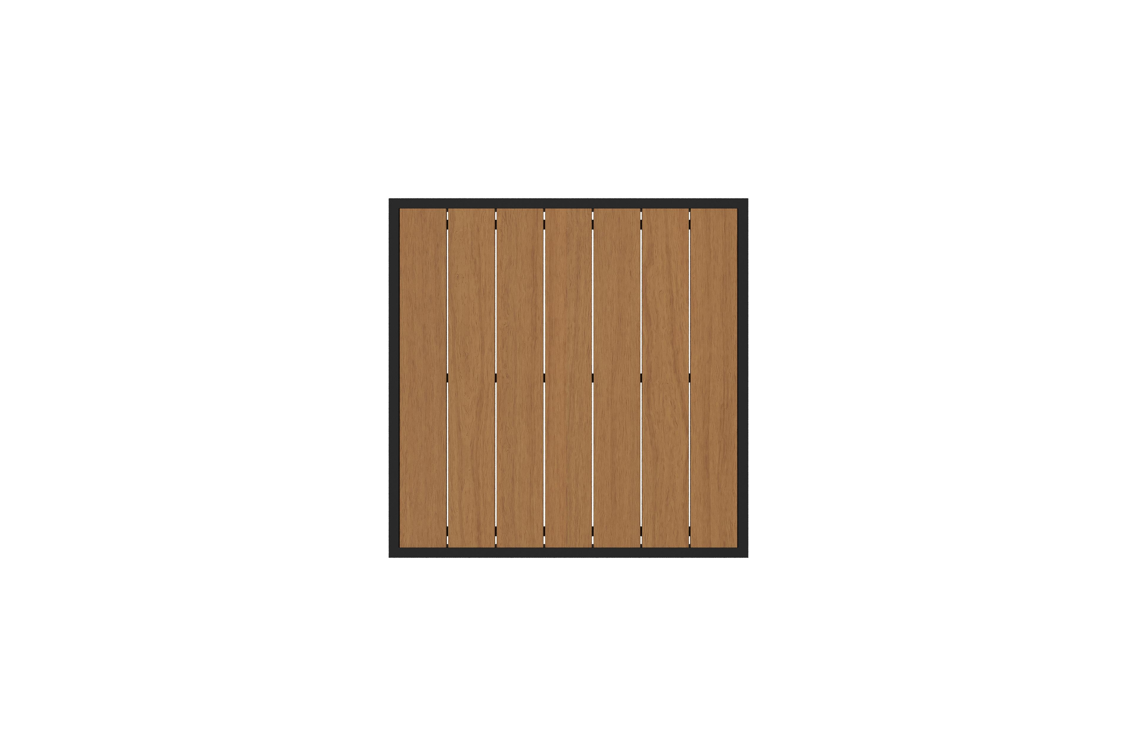 Caldela loungetafel in zwart aluminium en polywood - L 70 x B 70 x H 30.5 cm