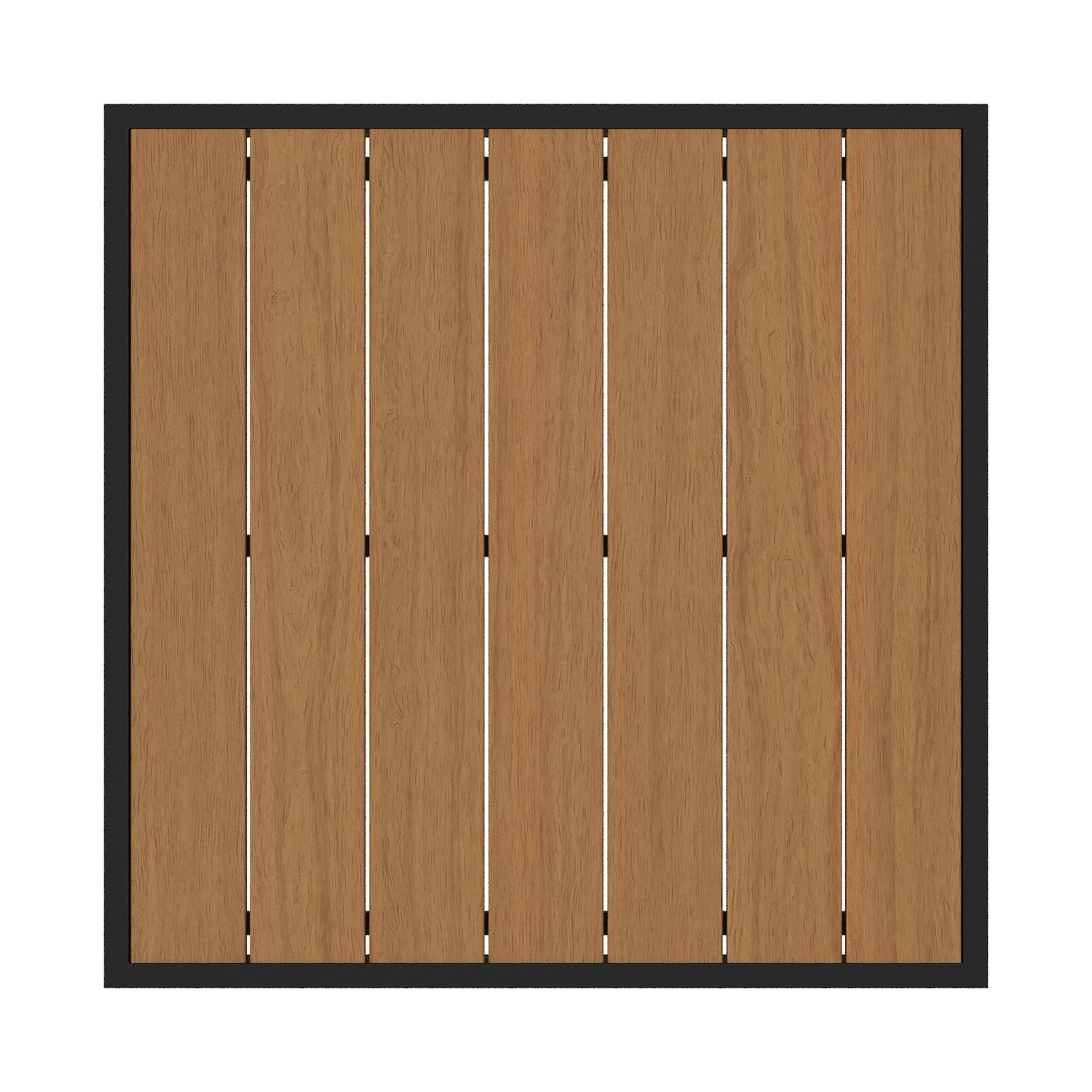 Caldela loungetafel in zwart aluminium en polywood - L 70 x B 70 x H 30.5 cm