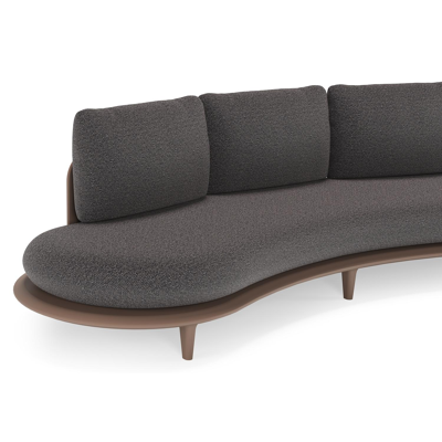 Bomero loungebank in taupe aluminium met firenze tunder all weather solica kussen