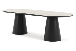 Ovaal - L 260 x B 100 x H 75 cm