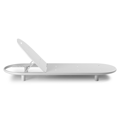 Lomano verstelbaar ligbed in wit aluminium met lopi marble all weather sunbrella® luxe